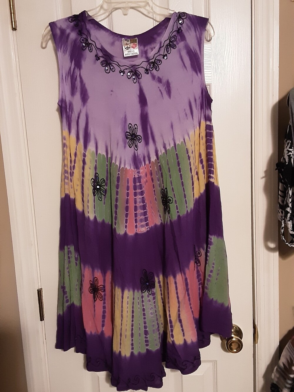 India Boutique Purple Rayon Dress Ptp 17"  Rayon